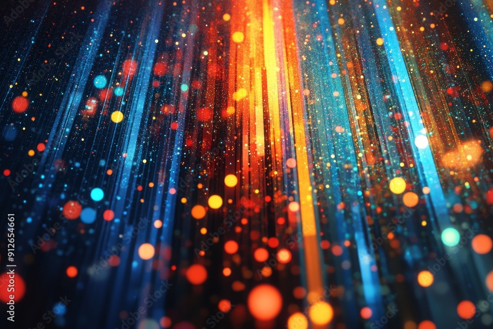 Poster abstract technology background with colorful digital line dots