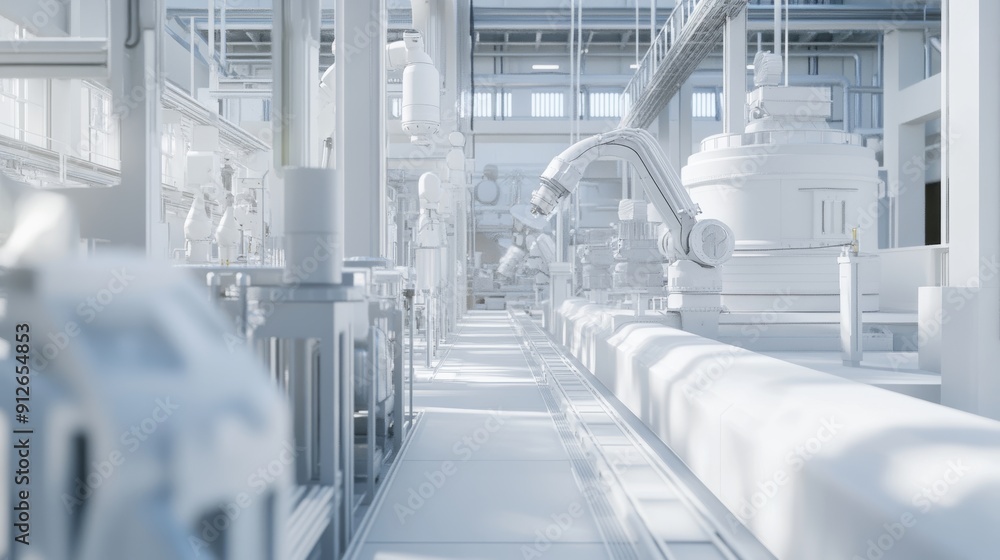 Poster advanced automation and robotics are at the core of the industry 4.0 smart factory interior