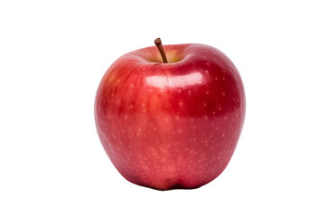 Red apple fruit on transparent background.