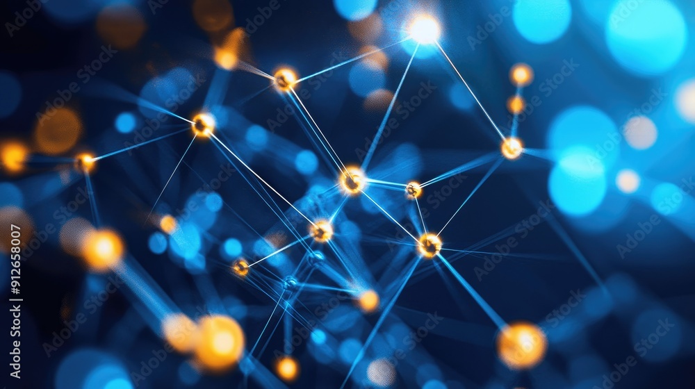 Poster abstract network connection with nodes