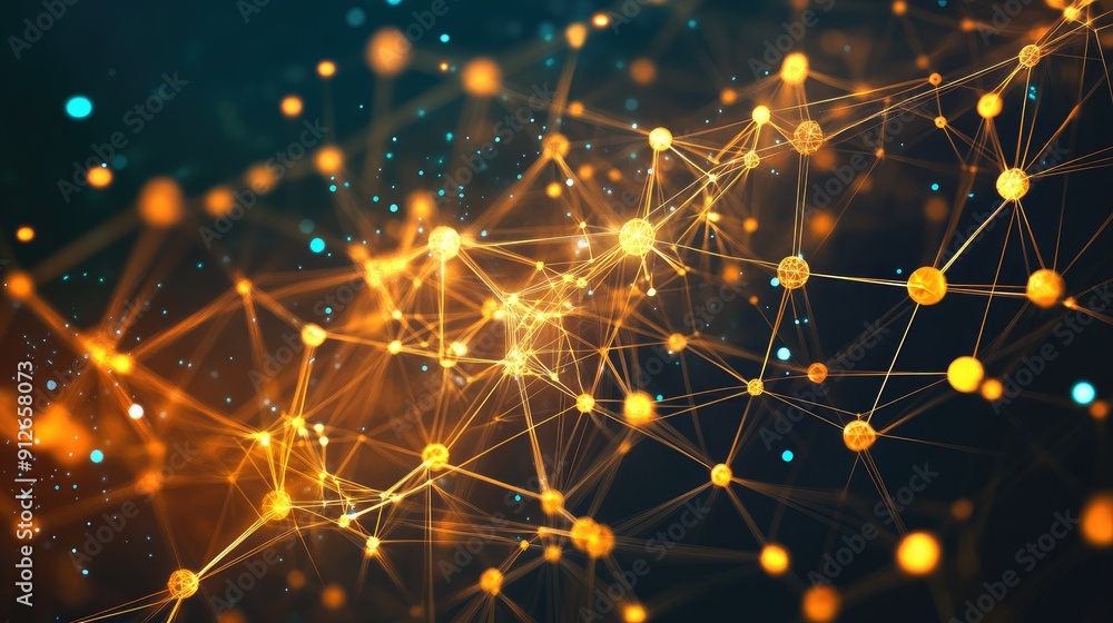 Poster abstract network connection with nodes