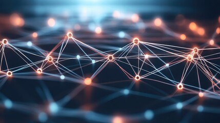 Abstract network connection with nodes