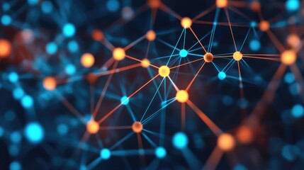 Abstract network connection with nodes