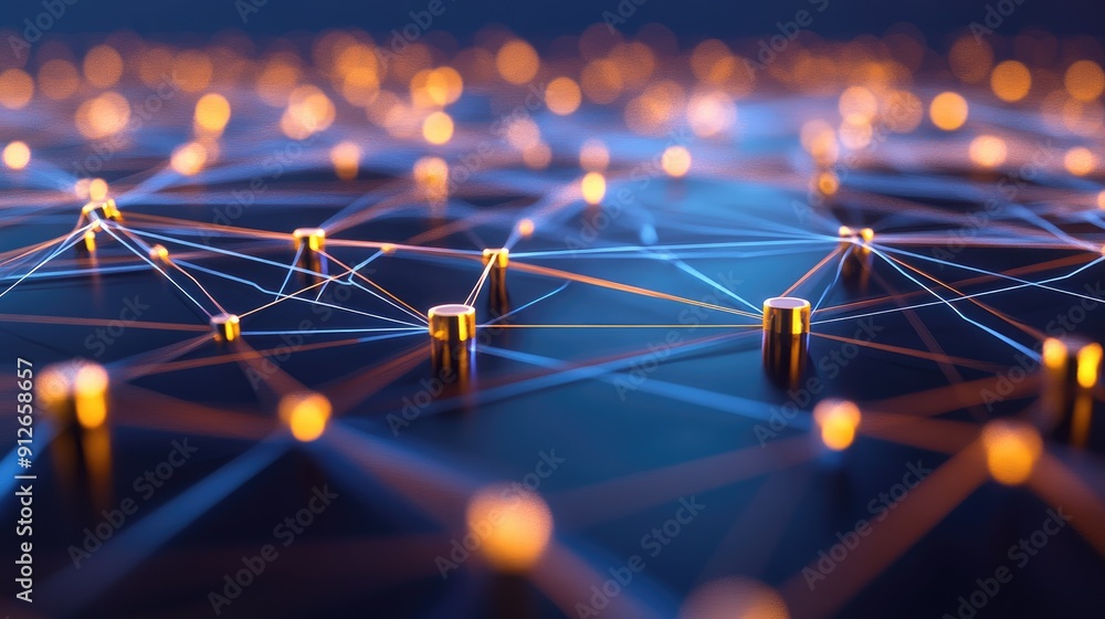Poster abstract network connection with nodes