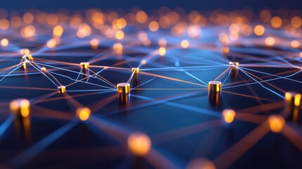 Abstract network connection with nodes
