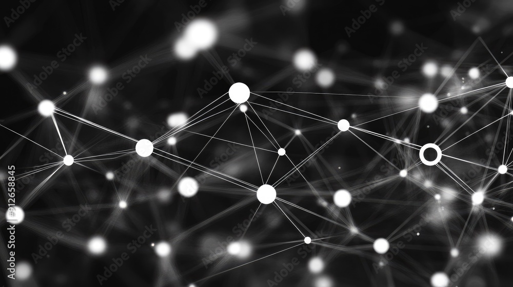 Poster abstract network connection with nodes