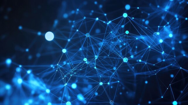 Abstract network connection with nodes