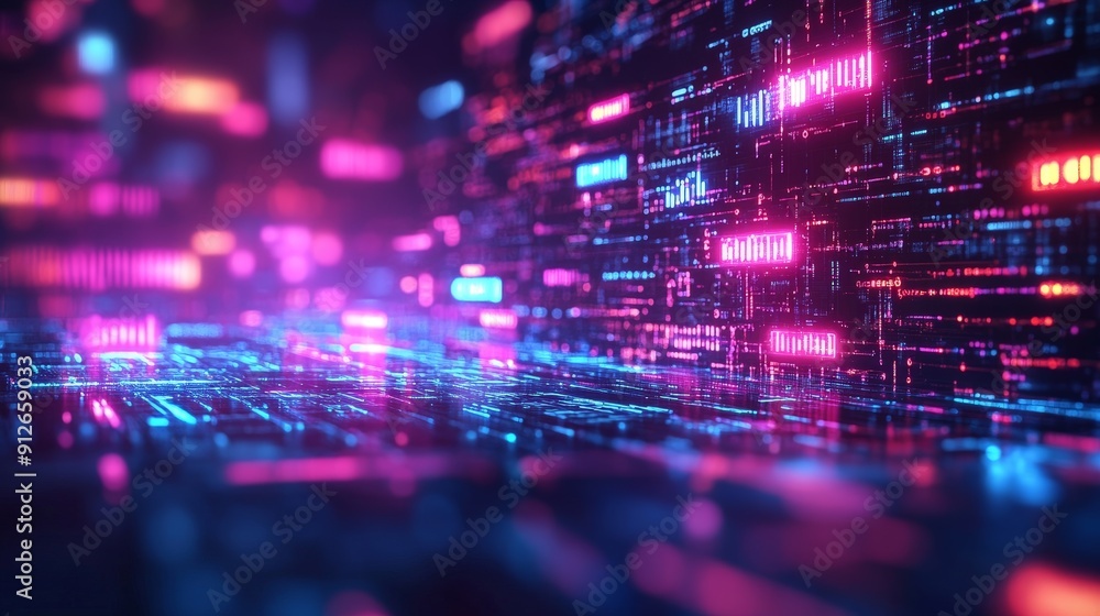 Aufkleber enigmatic seo symphony: abstract visualization of keywords and search optimization dynamics