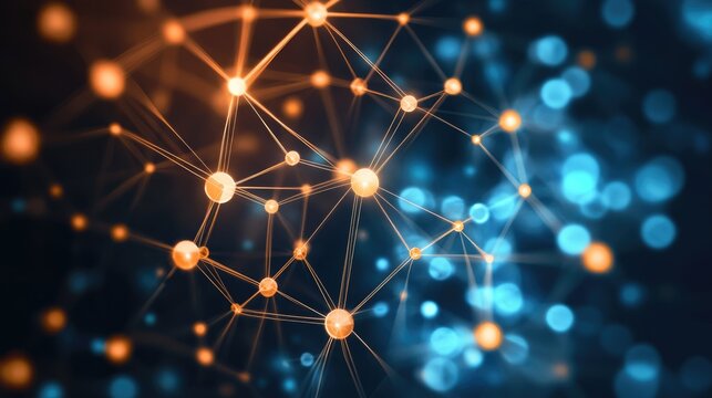 Abstract network connection with nodes