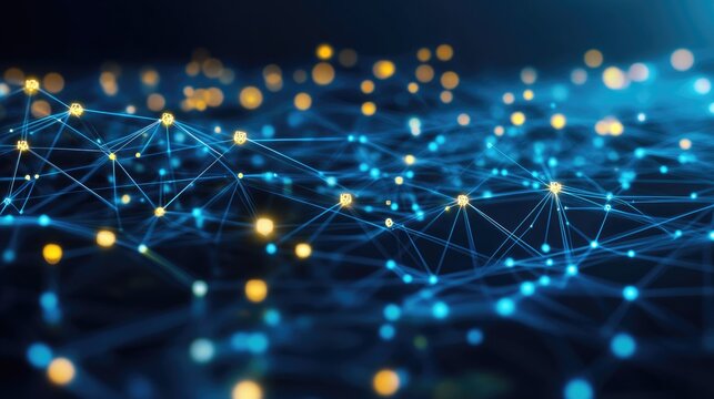 Abstract network connection with nodes