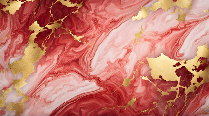 A red and gold swirl pattern with gold accents