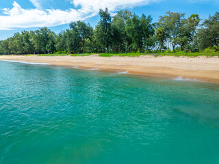 Empty tropical beach and seascape, Beautiful sandy beach and sea in sunny day,Blue sky in good...