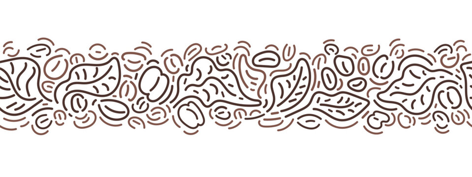 Coffee line ornament. Abstract silhouette of beans