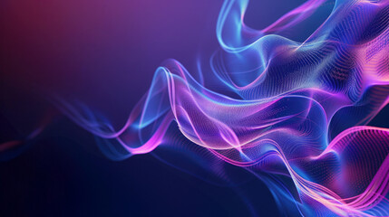 Fototapeta premium Abstract wave shape digital blue and purple.