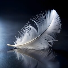 Feather on a black background,Soft as a Whisper