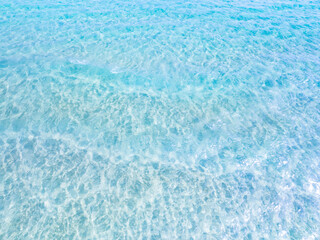 Beautiful sandy beach and waves in sunny day,Beach sea space area nature background