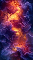 Abstract background with colorful liquid shapes, dark gradient color background. Created with Generative AI