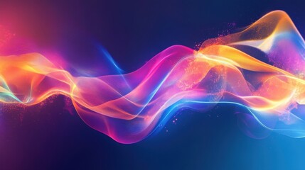 Fototapeta premium Abstract colorful neon wave background.