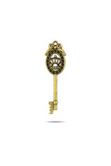 Close-up Key vintage isolated on white background with clipping path.