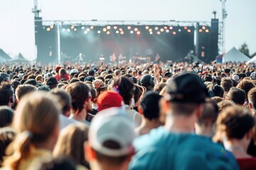 Crowd at outdoor festival enjoying live music