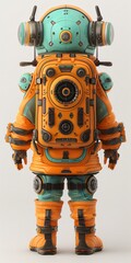 Full length and back view of an astronaut character; wearing an advanced space suit with intricate details, showcasing the future of space exploration