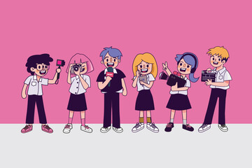 This illustration is about the production media team.