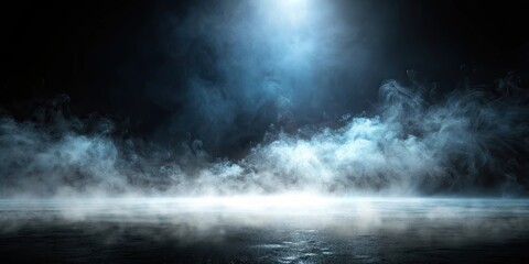 Fototapeta premium Abstract black background with fog and light effect, abstract, black,background, fog, light, effect, dark, design, mysterious