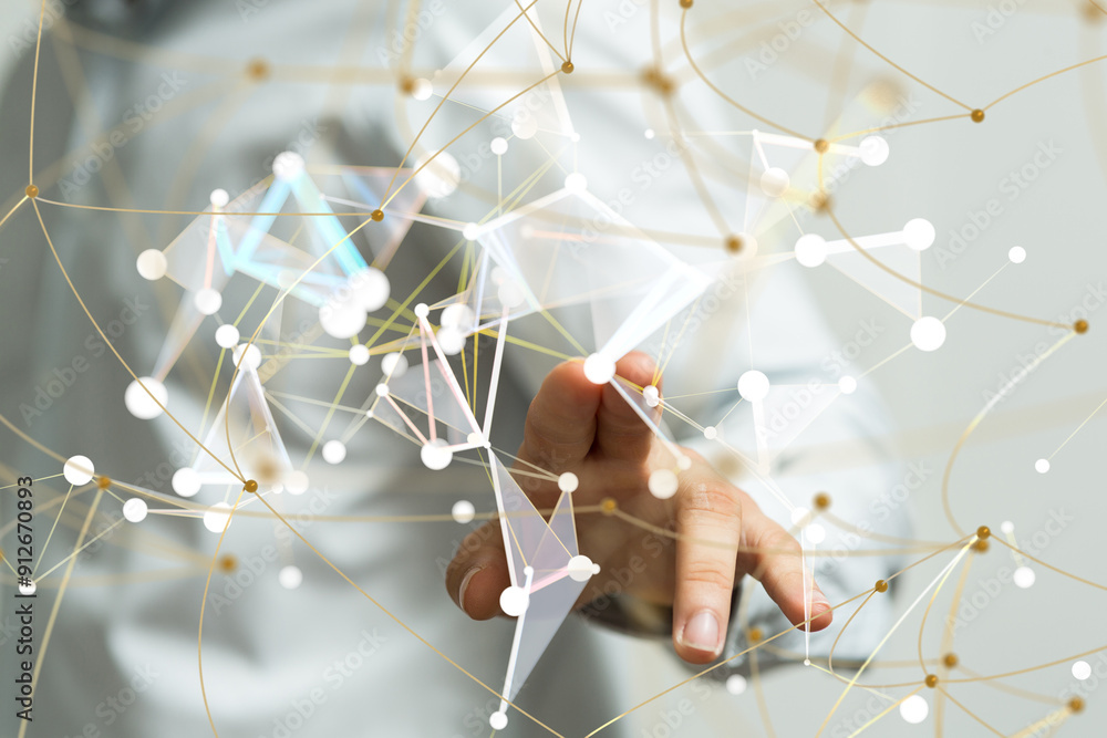 Aufkleber conference digital network and data concept 3d