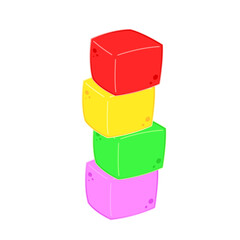 Obraz premium Cube jelly isolated on white background. Vector Jelly Cubes