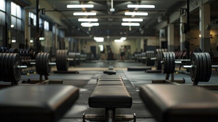 Fototapeta premium Modern Gym Interior with Weightlifting Equipment