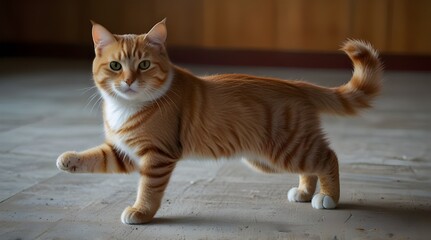 cute cat doing karate kick.generative.ai
