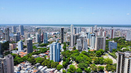 amazing view of the river beyond the city