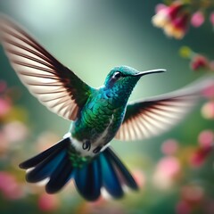 Fototapeta premium hummingbird feeding on a flower