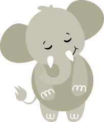 Cute and friendly gray elephant standing