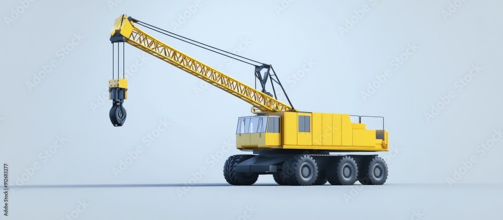 Poster isolated 3d rendering of a crane on plain background