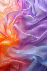 Abstract background,  A central translucent pastel swirl evokes a sense of motion, with delicate hues blending harmoniously. Its fluidity allows for cozy copy space, ideal for