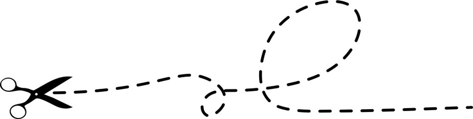 Obraz premium scissors with cut line element