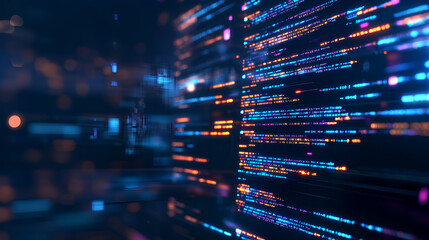 Cyborg working on computer program code. Artificial intelligence concept. 3D Rendering