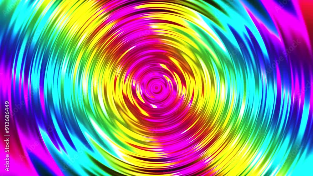 Poster colorful animated neon circle. multicolor rgb swirl background. neon futuristic abstract magic circl