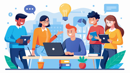 Startup Teams Discussing New Projects Together. Perfect for: Startup Week, Entrepreneur Summit, Business Incubation Program