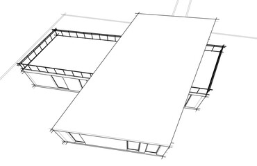 house building sketch architecture 3d illustration