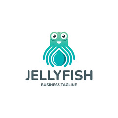 drop jellyfish logo vector