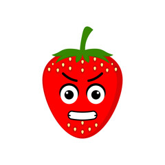 strawberry emoticon illustration vector. Illustration isolated on white backgrounds