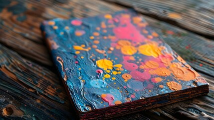 A painting with splatters of paint on it