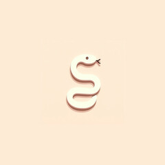 Fototapeta premium A simple snake icon with a curved shape.