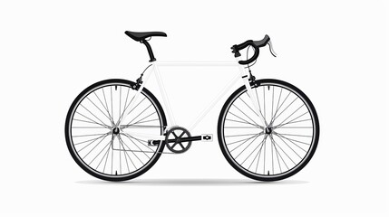 Obraz premium Minimalist two-wheeled bike, clean and plain 2D vector illustration, basic and uncomplicated design, straightforward style