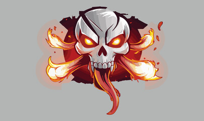 skull with open mouth, vector for tattoo