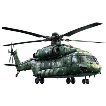 recommend clip art: Military helicopter with camouflage design and transparent background clipart isolate for defense-related projects