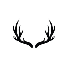 Deer antlers on a white background logo design vector template