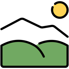 hill filled line icon
